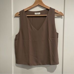 Babaton Chocolate V-Neck Tank Top